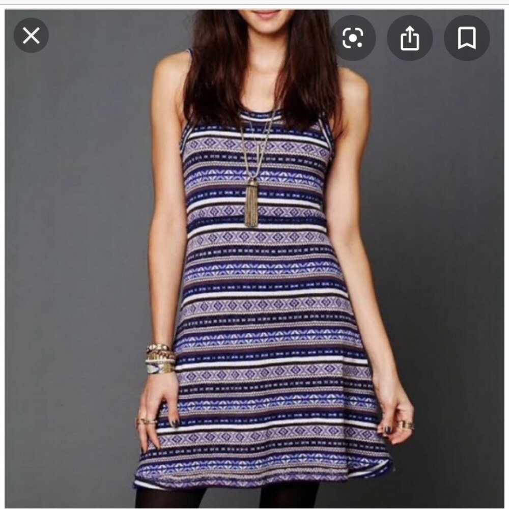Free People Purple Pattern Sweater Dress
